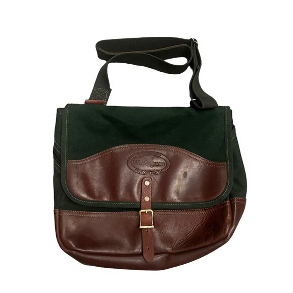 Vintage Wintergreen Outdoor Prod Canvas Leather Messenger Bag Travel Made In USA - Picture 2 of 9